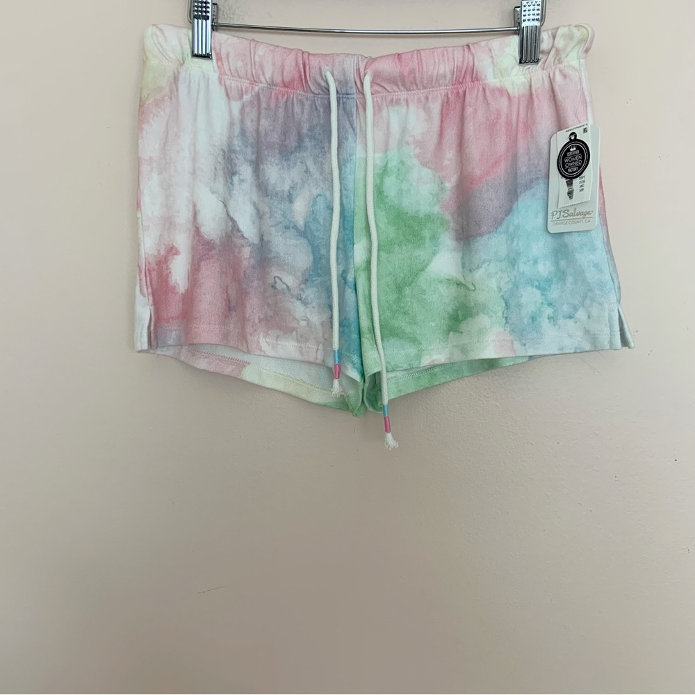 NWT New PJ Salvage Watercolor Expressions Drawstring Lounge Shorts - Picture 2 of 5